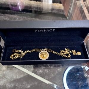 Versace medusa necklace and bracelet